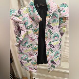 Mardi Gras Puffer Vest Women's Small